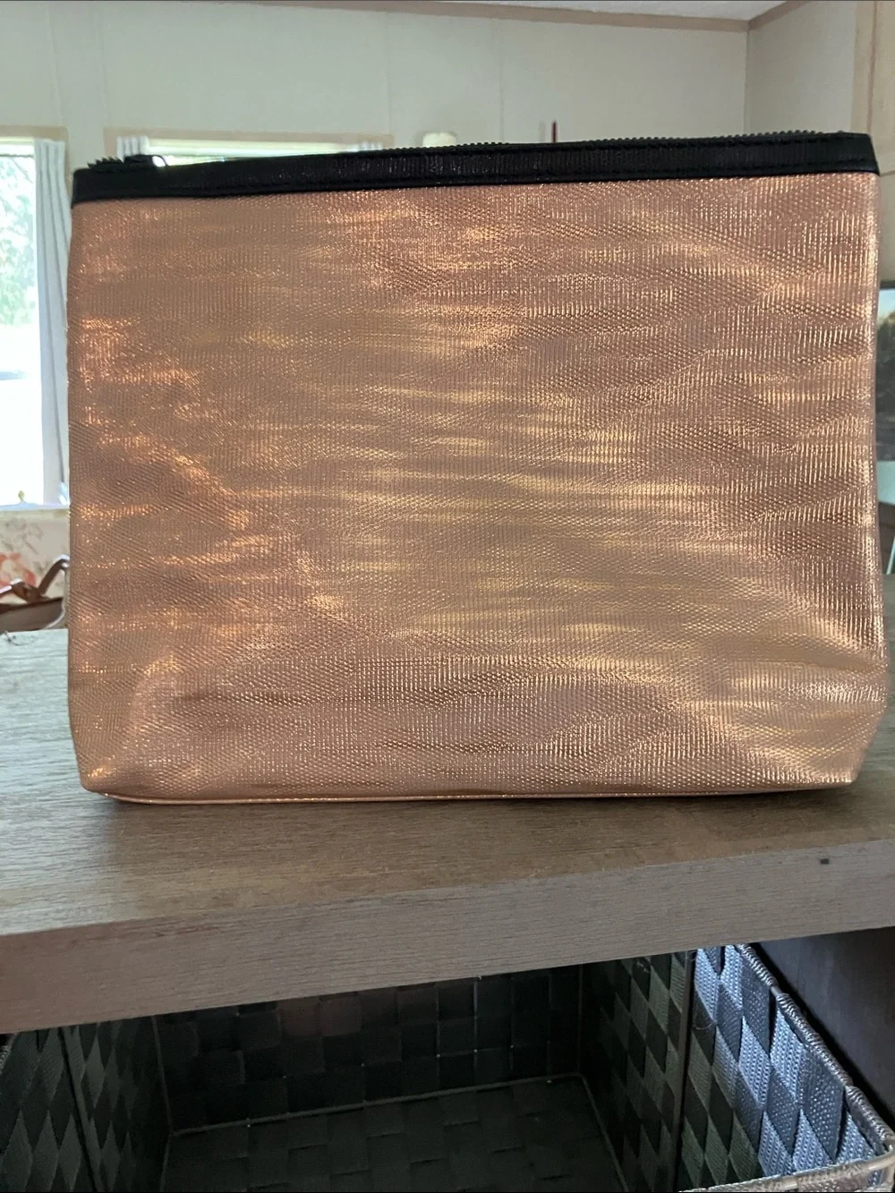 Lancome Rose Gold Metallic Cosmetic Pouch